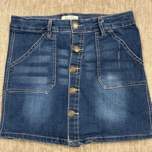 Jessica Simpson Girls Navy Button-Up Denim Skirt Size 8/10
